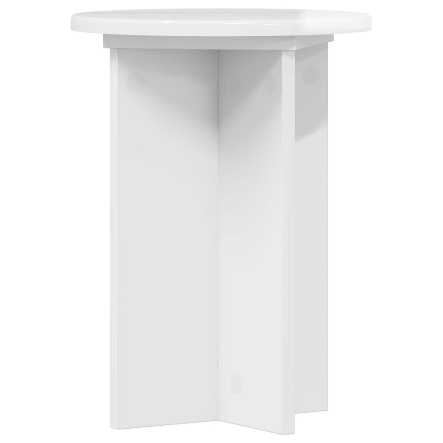 Plantenstandaard 2 pcs Hoogglans Wit Ø29,5 x 40 cm Bewerkt hout