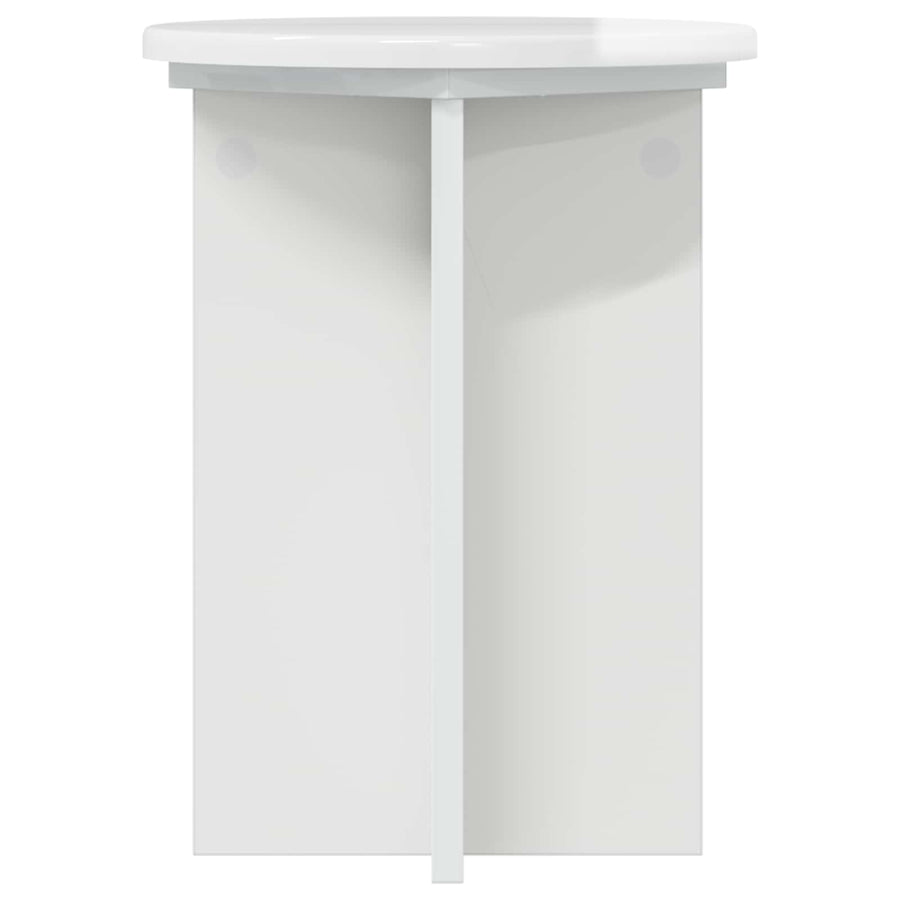 Plantenstandaard 2 pcs Hoogglans Wit Ø29,5 x 40 cm Bewerkt hout