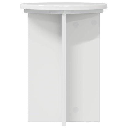 Plantenstandaard 2 pcs Hoogglans Wit Ø29,5 x 40 cm Bewerkt hout