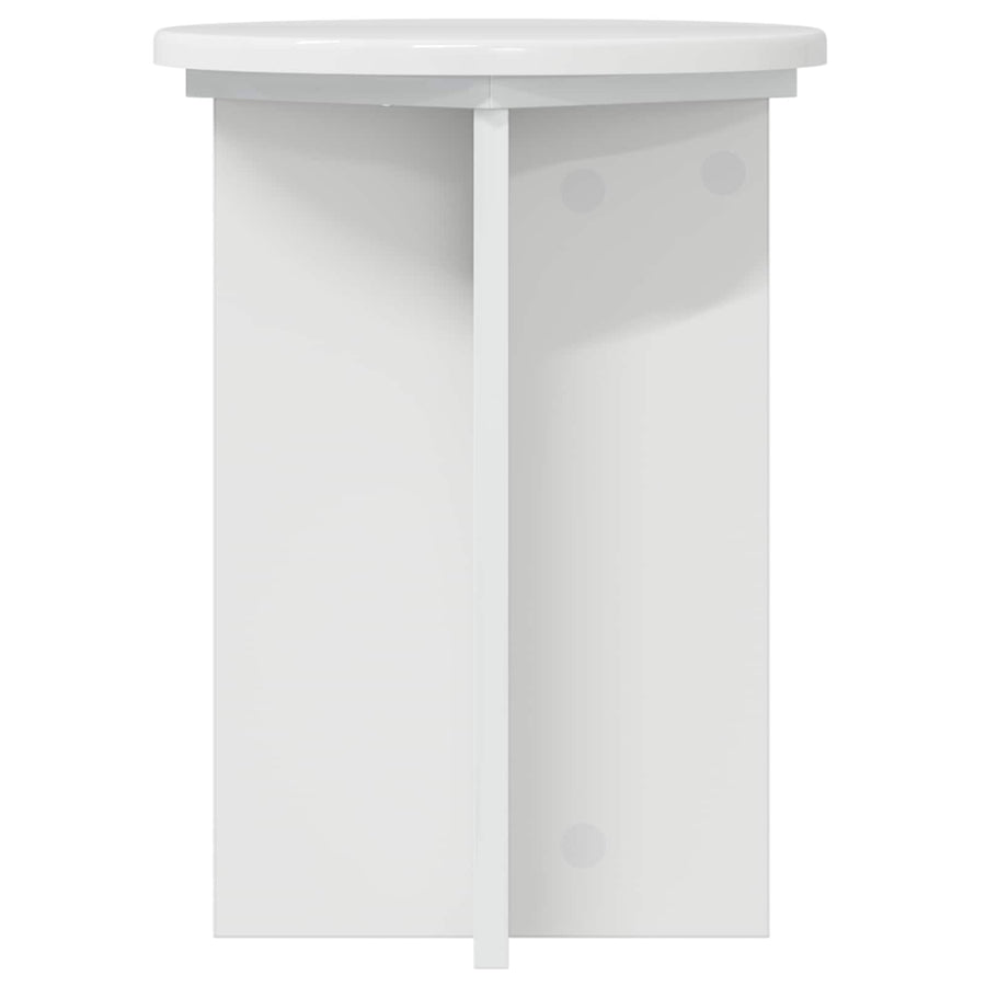 Plantenstandaard 2 pcs Hoogglans Wit Ø29,5 x 40 cm Bewerkt hout