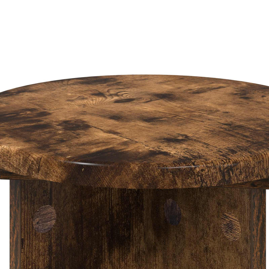 Plantenstandaard 2 pcs Gerookt eiken Ø29,5 x 40 cm Bewerkt hout