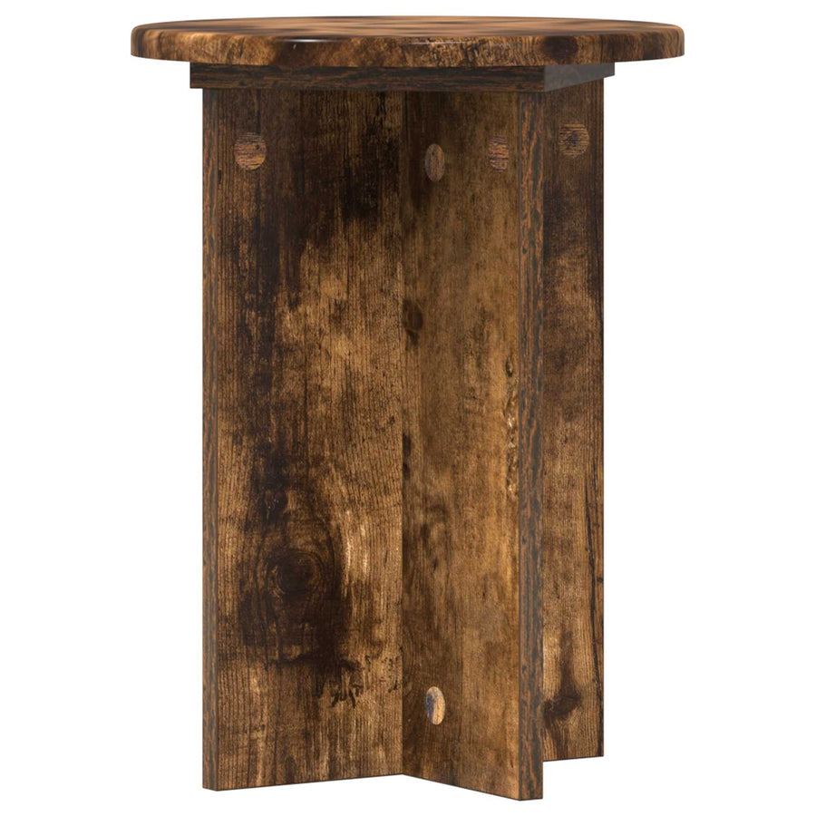 Plantenstandaard 2 pcs Gerookt eiken Ø29,5 x 40 cm Bewerkt hout