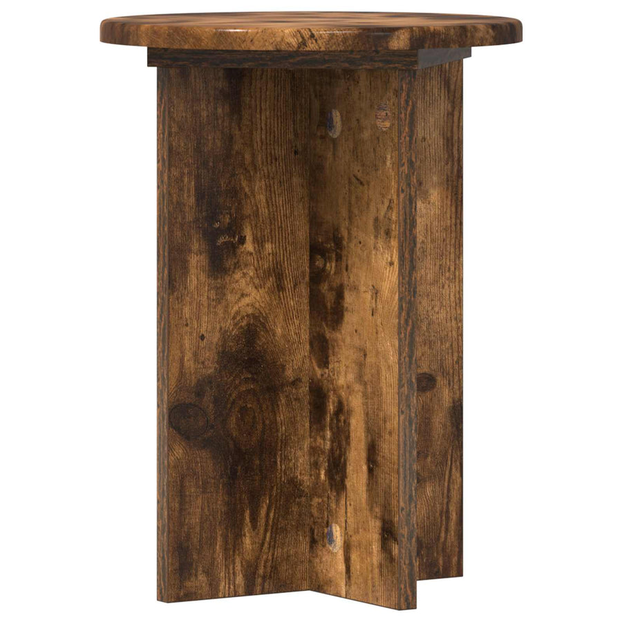 Plantenstandaard 2 pcs Gerookt eiken Ø29,5 x 40 cm Bewerkt hout