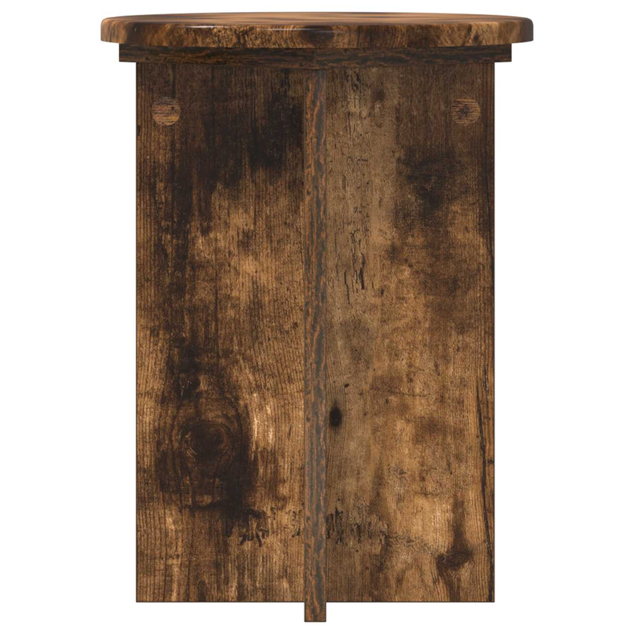 Plantenstandaard 2 pcs Gerookt eiken Ø29,5 x 40 cm Bewerkt hout