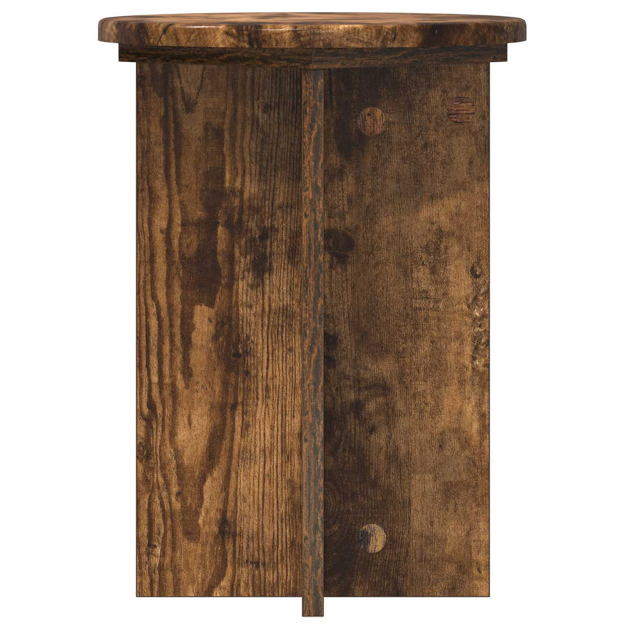 Plantenstandaard 2 pcs Gerookt eiken Ø29,5 x 40 cm Bewerkt hout