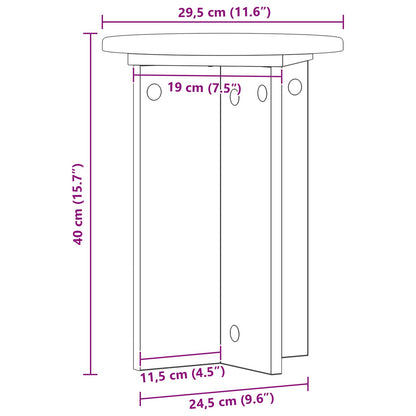 Plantenstandaard 2 pcs Gerookt eiken Ø29,5 x 40 cm Bewerkt hout