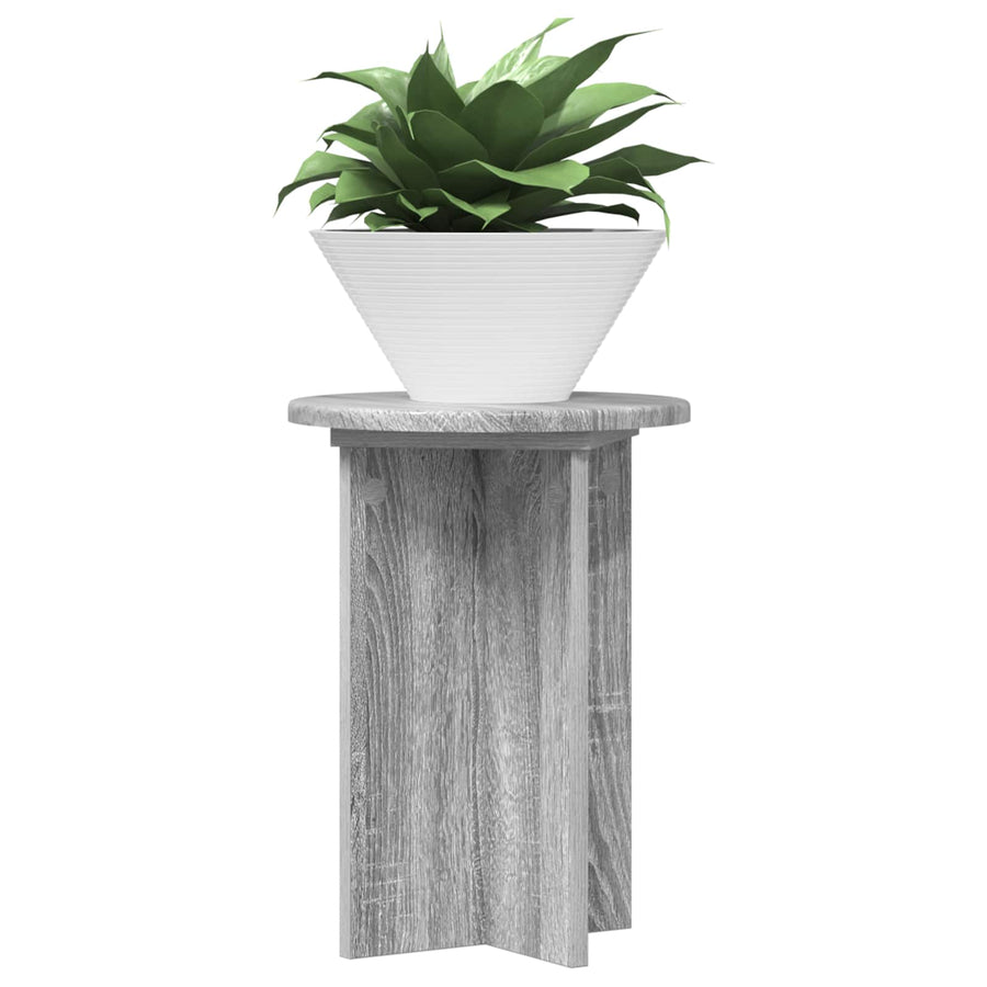 Plantenstandaard 2 pcs Grijs sonoma Ø29,5 x 40 cm Bewerkt hout