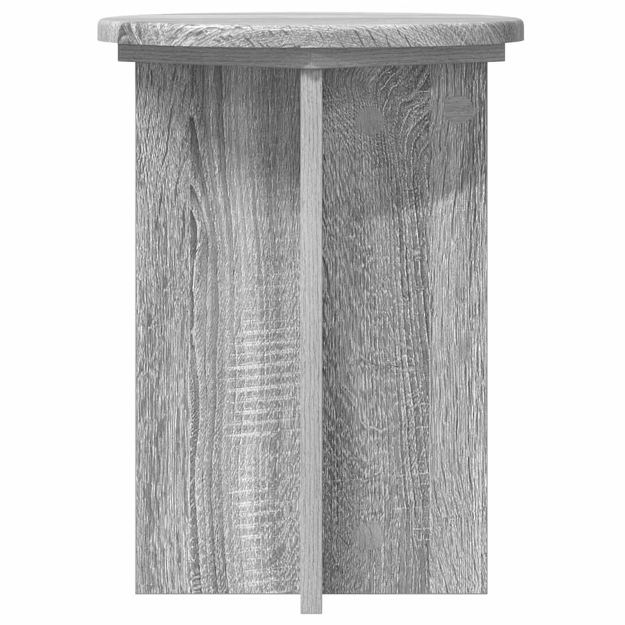 Plantenstandaard 2 pcs Grijs sonoma Ø29,5 x 40 cm Bewerkt hout