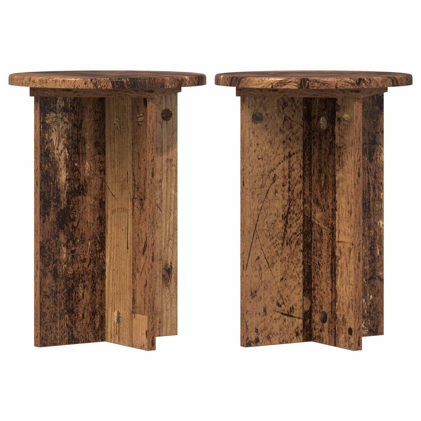 Plantenstandaard 2 pcs Oud hout Ø29,5 x 40 cm Bewerkt hout