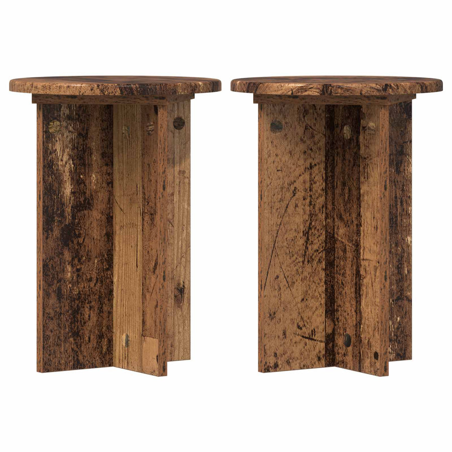 Plantenstandaard 2 pcs Oud hout Ø29,5 x 40 cm Bewerkt hout