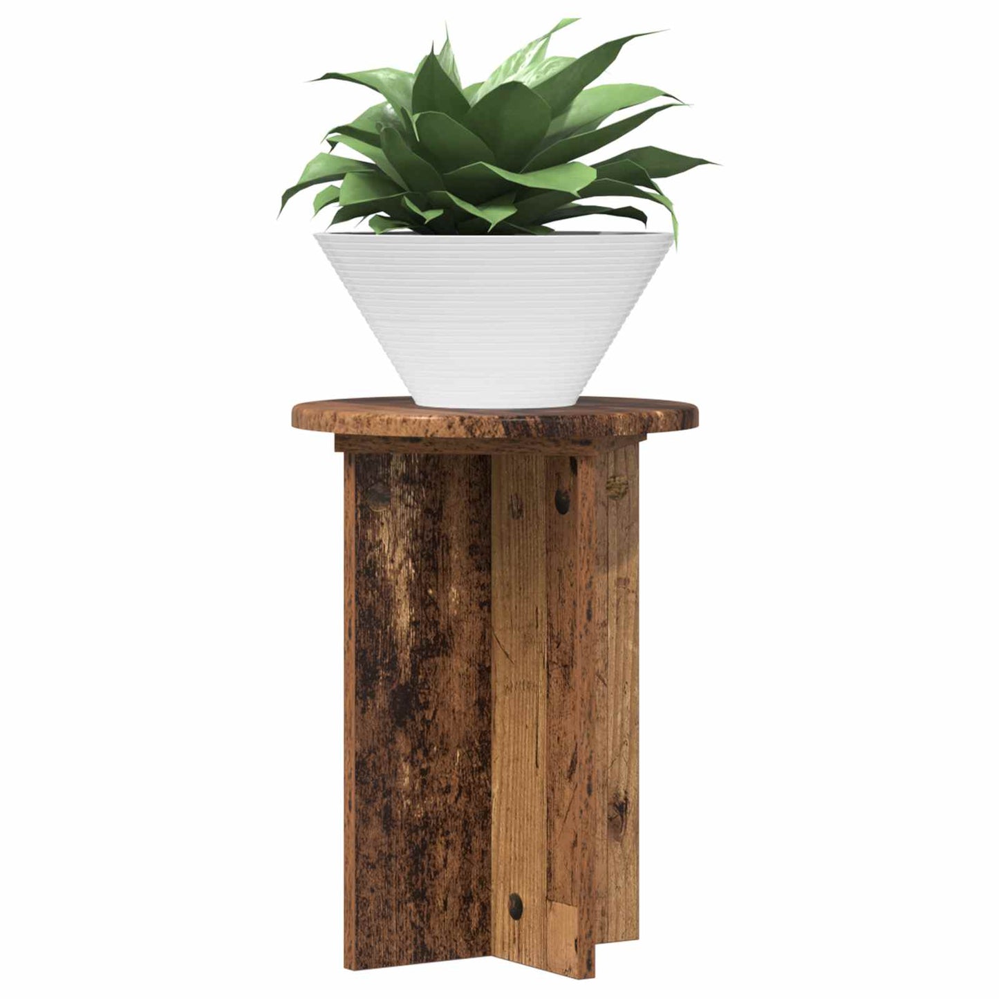 Plantenstandaard 2 pcs Oud hout Ø29,5 x 40 cm Bewerkt hout