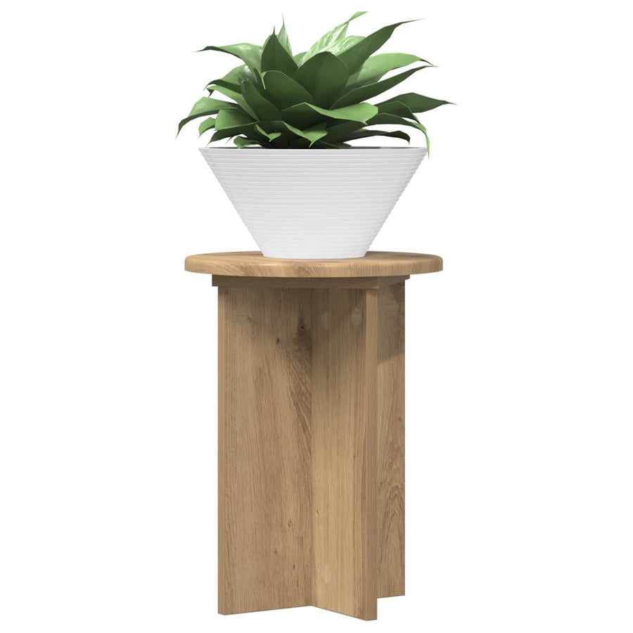 Plantenstandaard 2 pcs Artisanaal eiken Ø29,5 x 40 cm