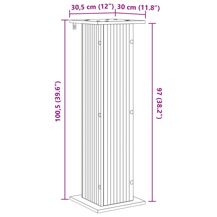 Plantenstandaard 2 pcs Zwart 30,5 x 30 x 100,5 cm Bewerkt hout