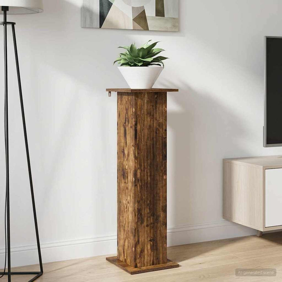 Plantenstandaard Gerookt eiken 30,5 x 30 x 100,5 cm