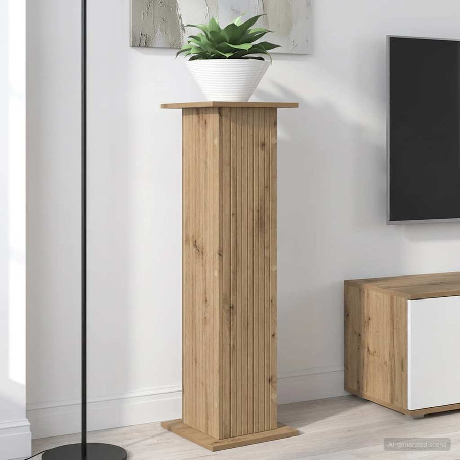 Plantenstandaard Artisanaal eiken 30,5 x 30 x 100,5 cm