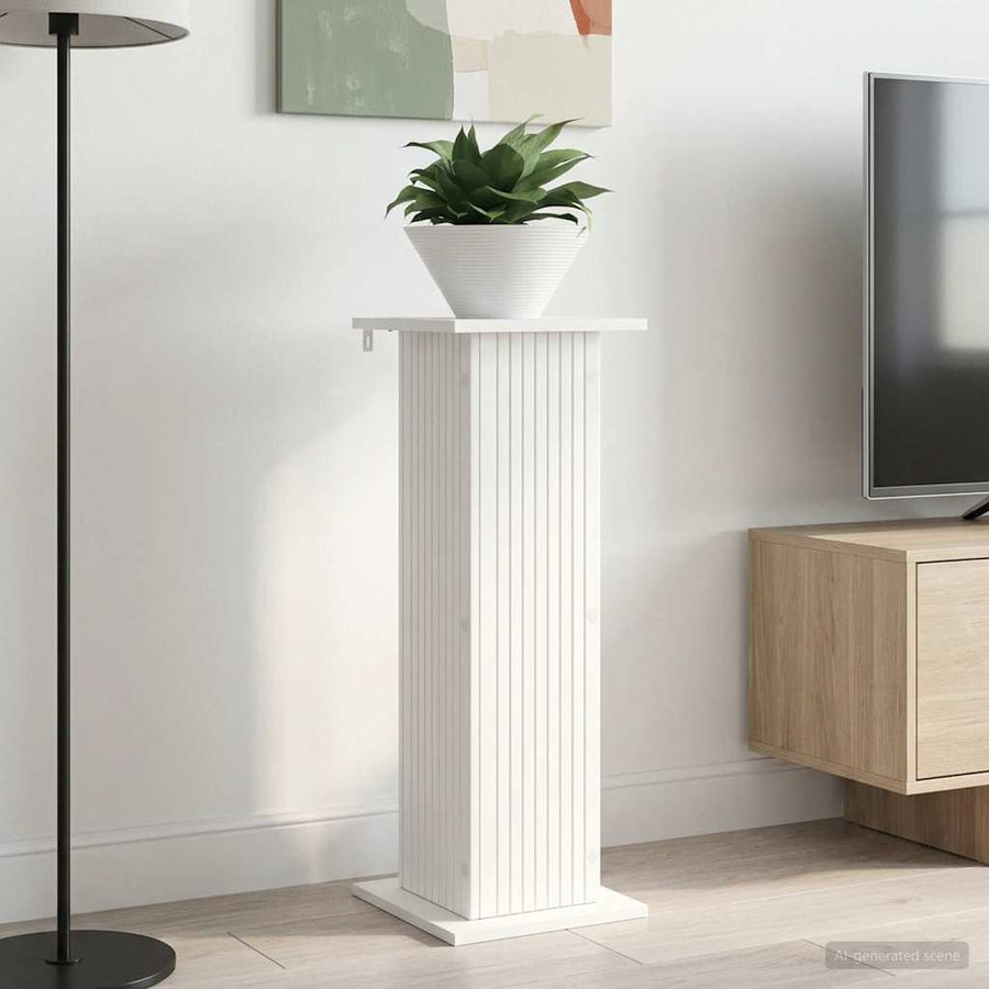 Plantenstandaard 2 pcs Wit 30,5 x 30 x 80,5 cm Bewerkt hout