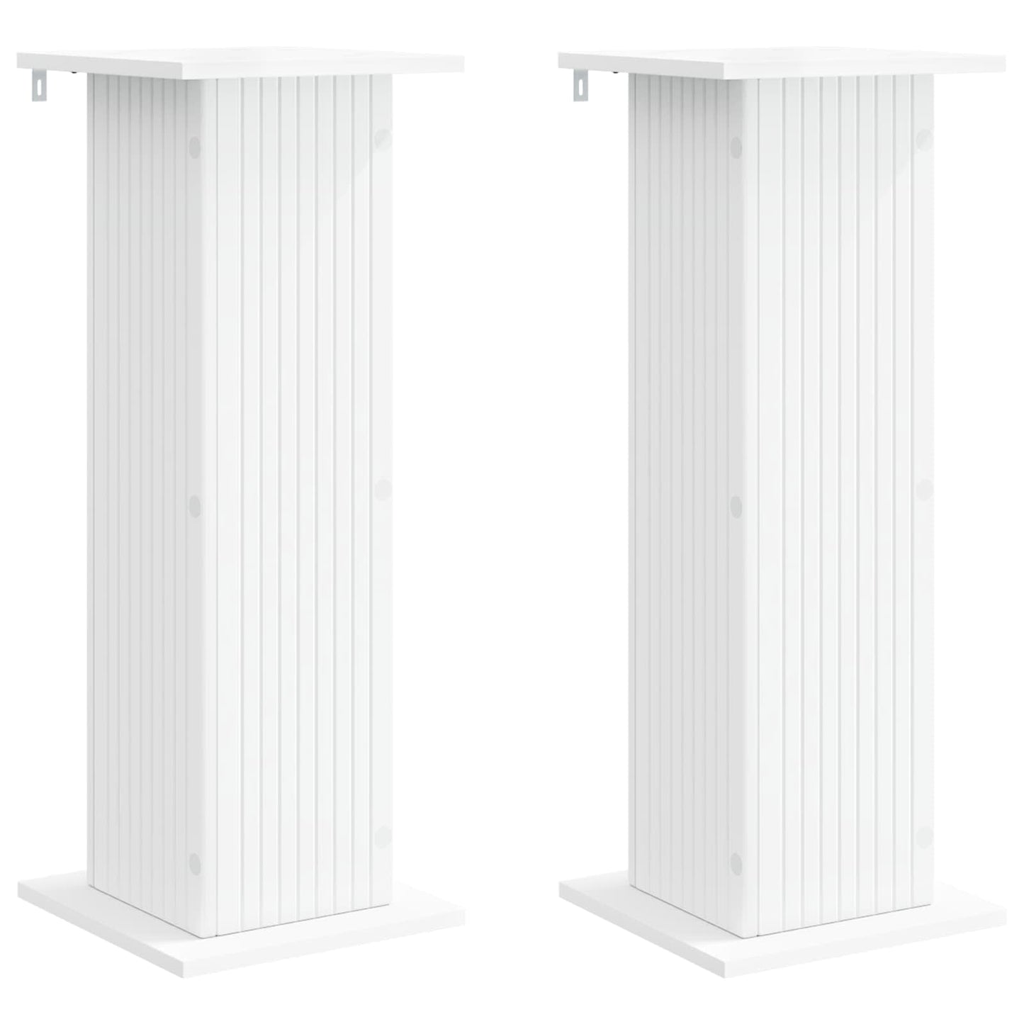Plantenstandaard 2 pcs Wit 30,5 x 30 x 80,5 cm Bewerkt hout