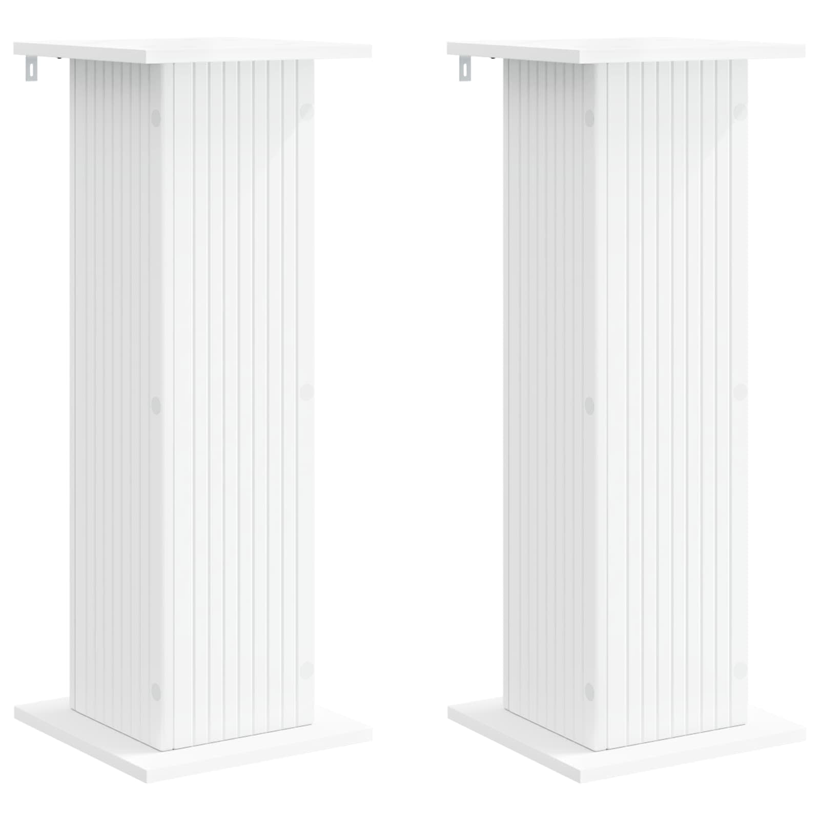 Plantenstandaard 2 pcs Wit 30,5 x 30 x 80,5 cm Bewerkt hout