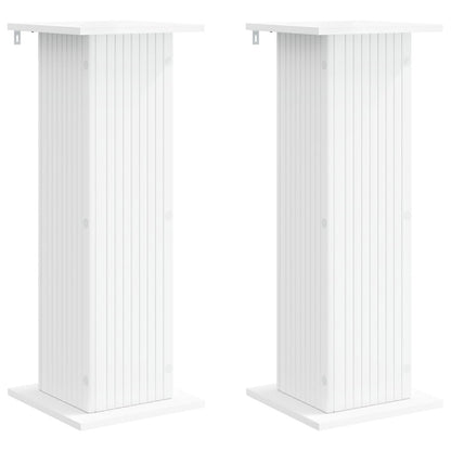 Plantenstandaard 2 pcs Wit 30,5 x 30 x 80,5 cm Bewerkt hout