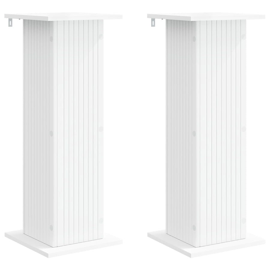 Plantenstandaard 2 pcs Wit 30,5 x 30 x 80,5 cm Bewerkt hout
