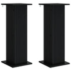 Plantenstandaard 2 stuks zwart 30,5x30x80,5 cm bewerkt hout