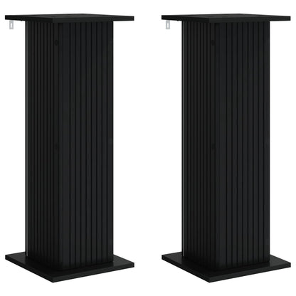 Plantenstandaard 2 pcs Zwart 30,5 x 30 x 80,5 cm Bewerkt hout