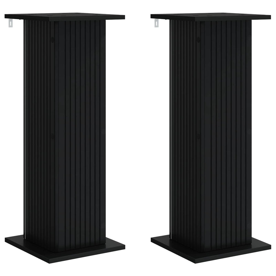 Plantenstandaard 2 pcs Zwart 30,5 x 30 x 80,5 cm Bewerkt hout