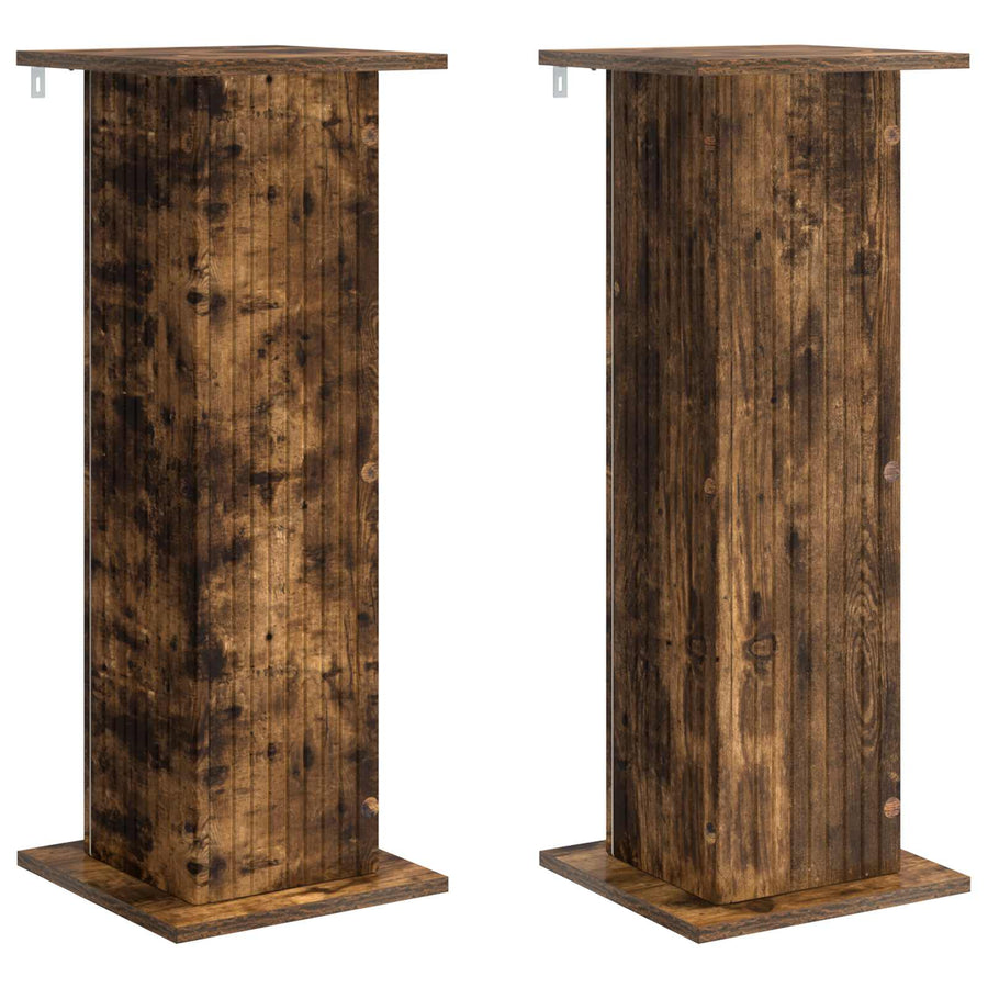 Plantenstandaard 2 pcs Gerookt eiken 30,5 x 30 x 80,5 cm