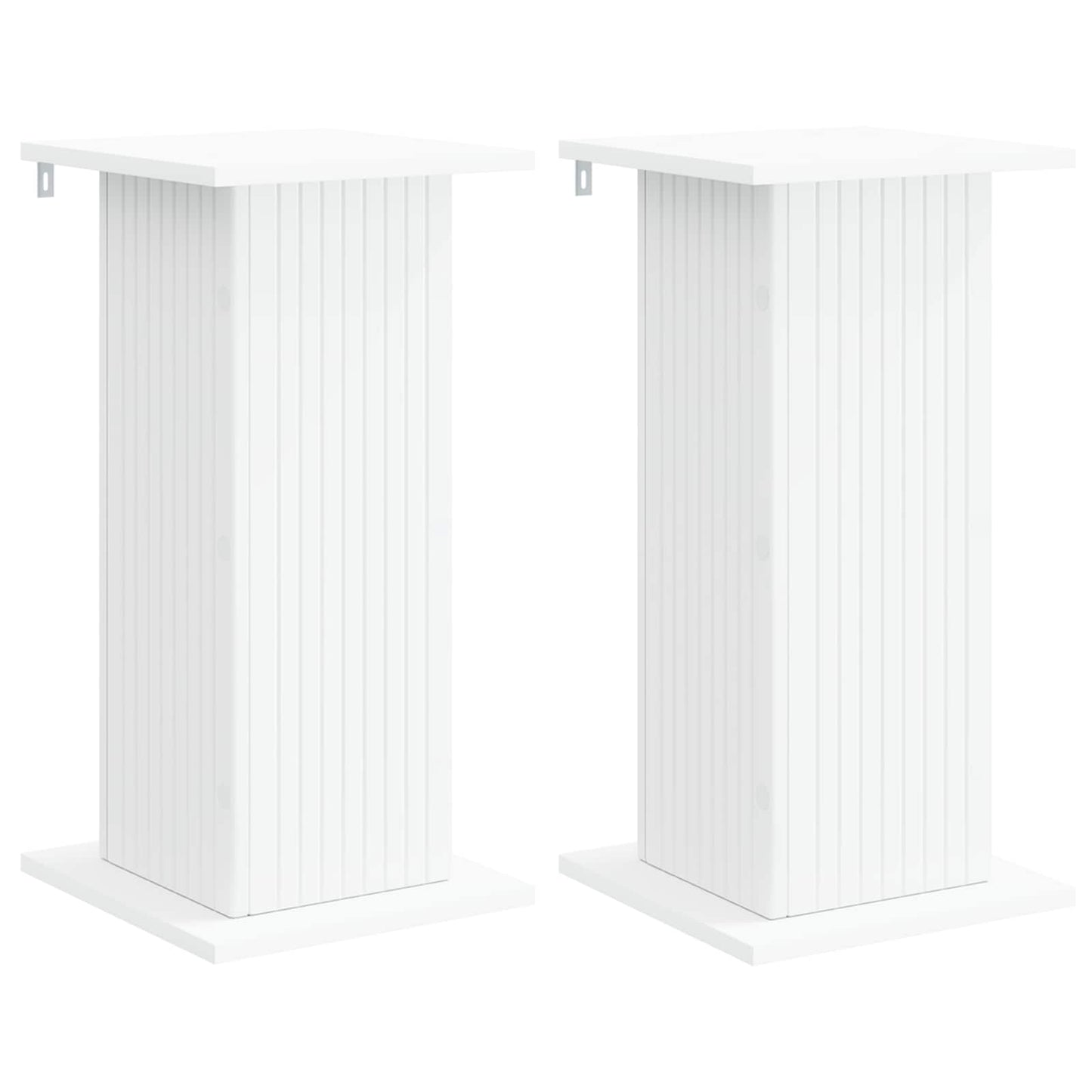 Plantenstandaard 2 pcs Wit 30,5 x 30 x 60,5 cm Bewerkt hout