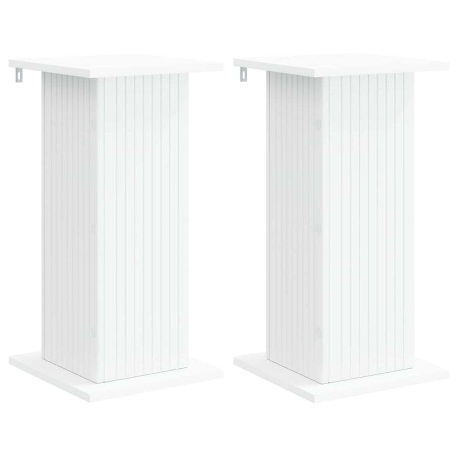 Plantenstandaard 2 pcs Wit 30,5 x 30 x 60,5 cm Bewerkt hout