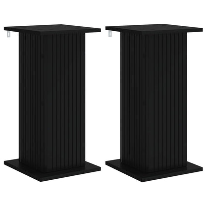 Plantenstandaard 2 pcs Zwart 30,5 x 30 x 60,5 cm Bewerkt hout