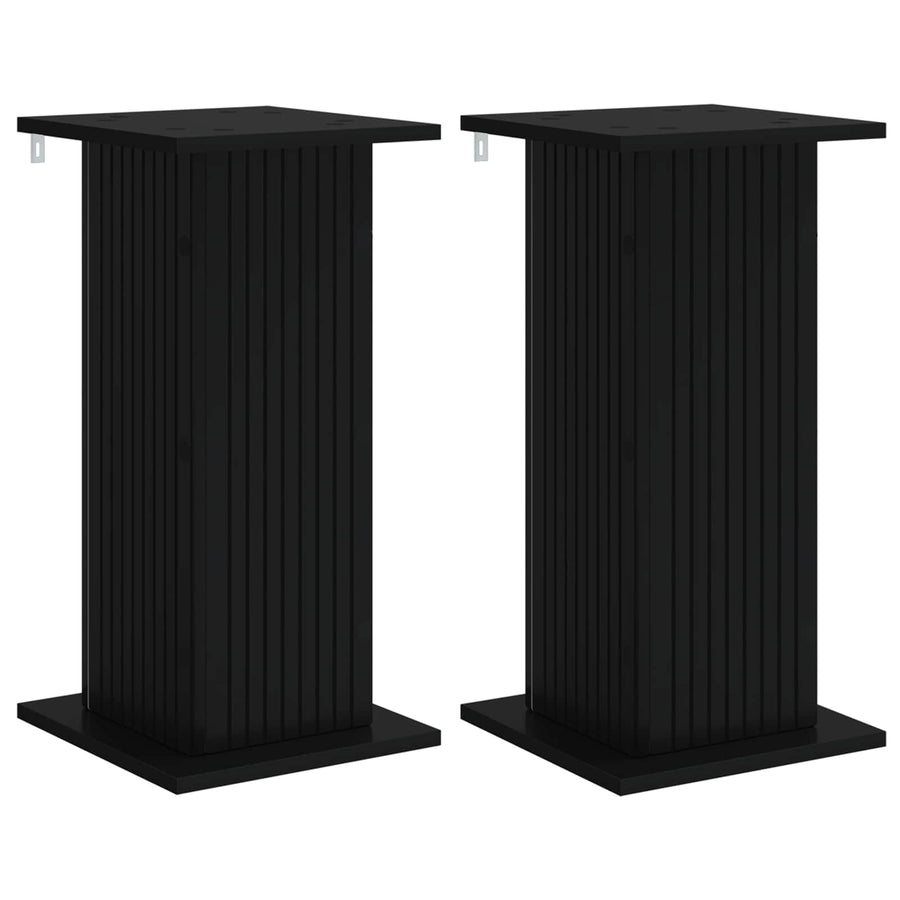 Plantenstandaard 2 pcs Zwart 30,5 x 30 x 60,5 cm Bewerkt hout