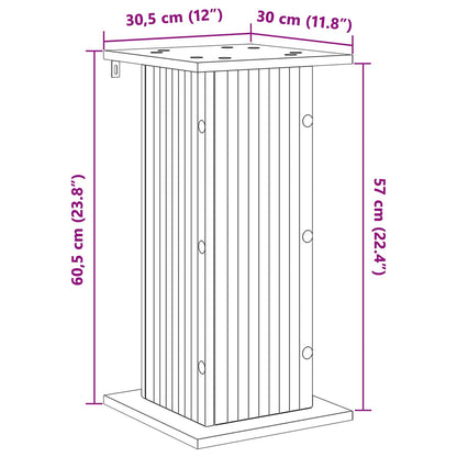Plantenstandaard Betongrijs 30,5 x 30 x 60,5 cm Bewerkt hout
