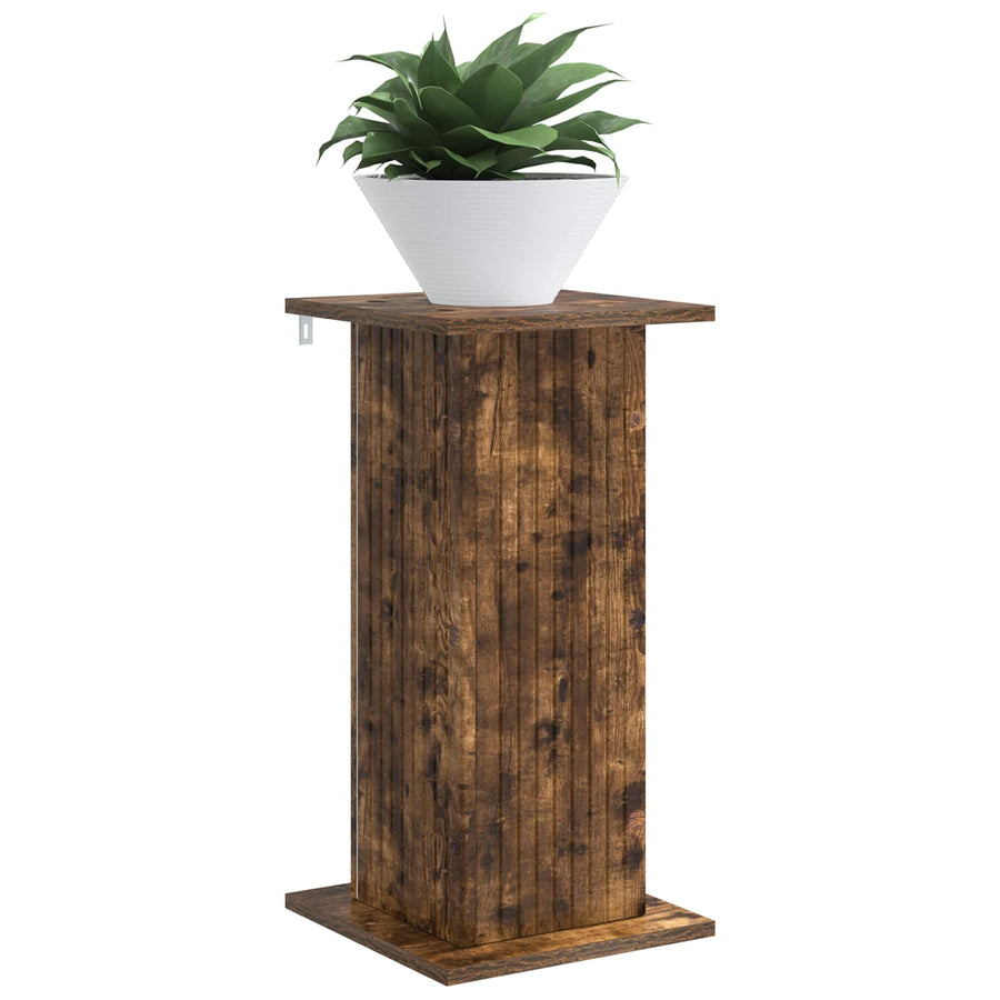 Plantenstandaard 2 pcs Gerookt eiken 30,5 x 30 x 60,5 cm