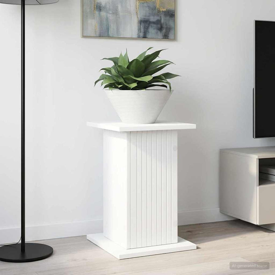 Plantenstandaard Wit 30,5 x 30 x 43 cm Bewerkt hout