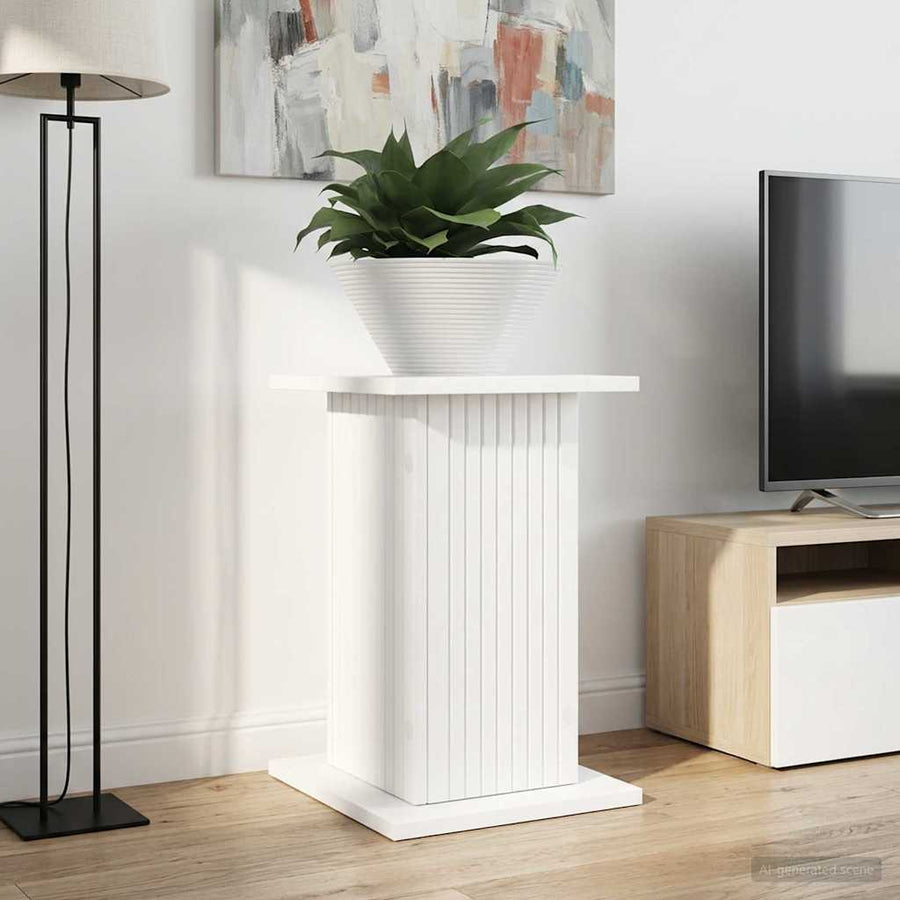 Plantenstandaard 2 pcs Wit 30,5 x 30 x 43 cm Bewerkt hout