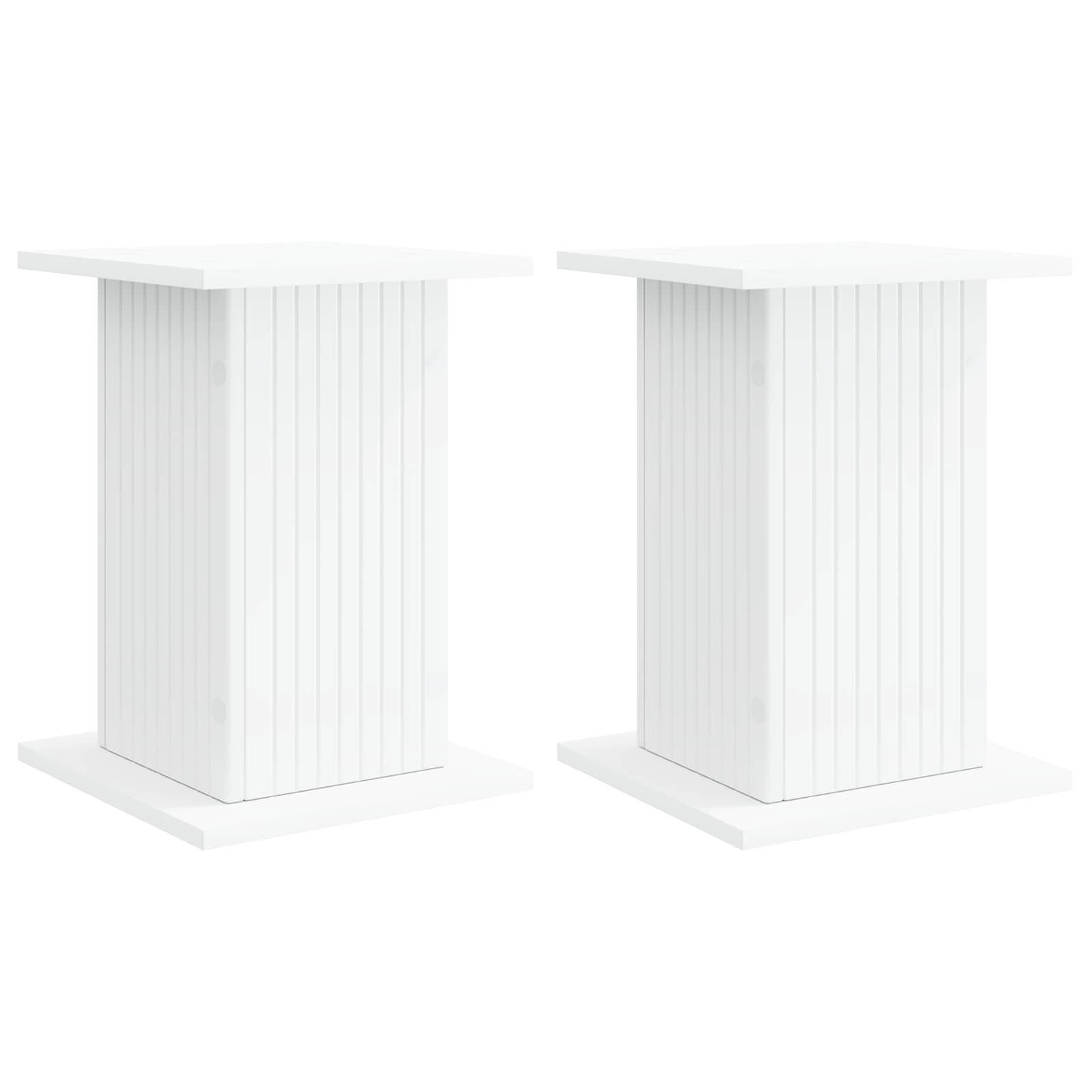 Plantenstandaard 2 pcs Wit 30,5 x 30 x 43 cm Bewerkt hout