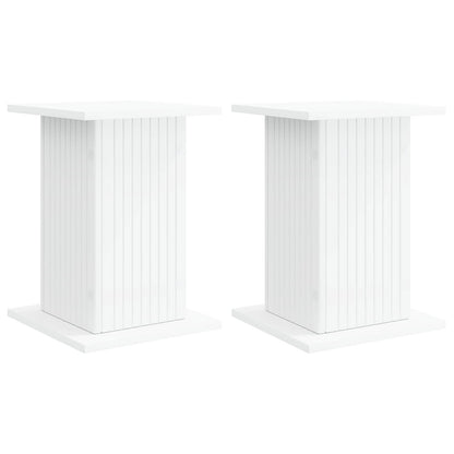 Plantenstandaard 2 pcs Wit 30,5 x 30 x 43 cm Bewerkt hout