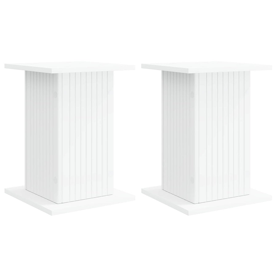Plantenstandaard 2 pcs Wit 30,5 x 30 x 43 cm Bewerkt hout