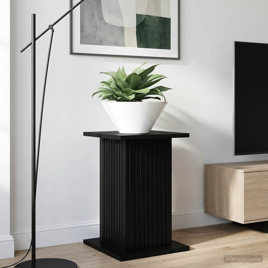 Plantenstandaard Zwart 30,5 x 30 x 43 cm Bewerkt hout