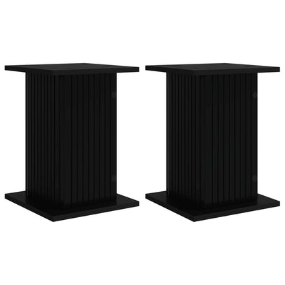 Plantenstandaard 2 pcs Zwart 30,5 x 30 x 43 cm Bewerkt hout