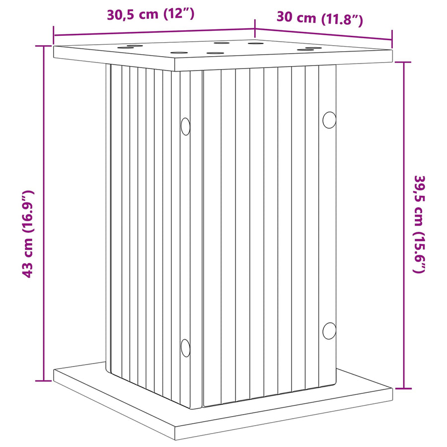 Plantenstandaard 2 pcs Zwart 30,5 x 30 x 43 cm Bewerkt hout