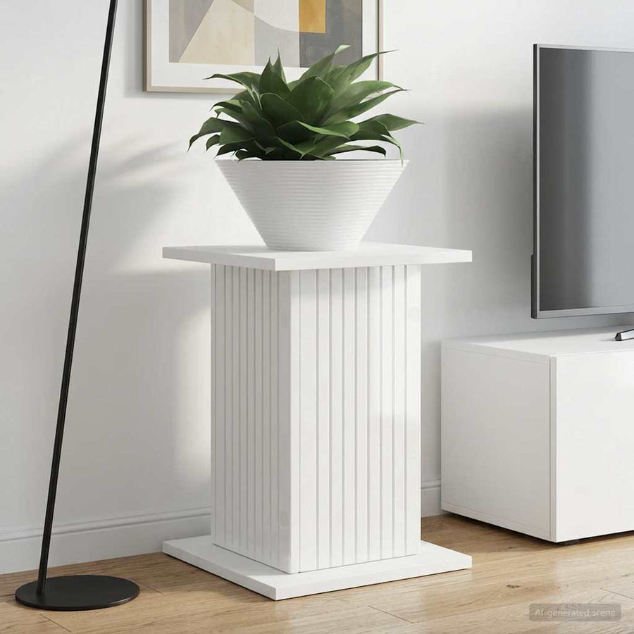 Plantenstandaard Hoogglans Wit 30,5 x 30 x 43 cm Bewerkt hout