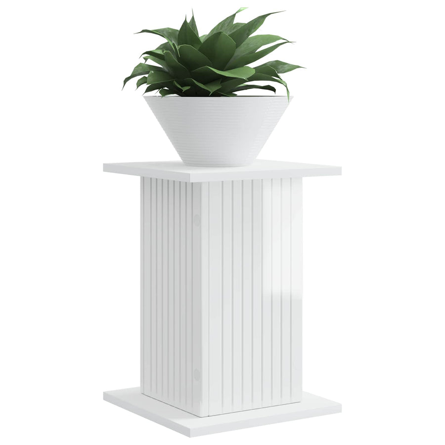 Plantenstandaard Hoogglans Wit 30,5 x 30 x 43 cm Bewerkt hout