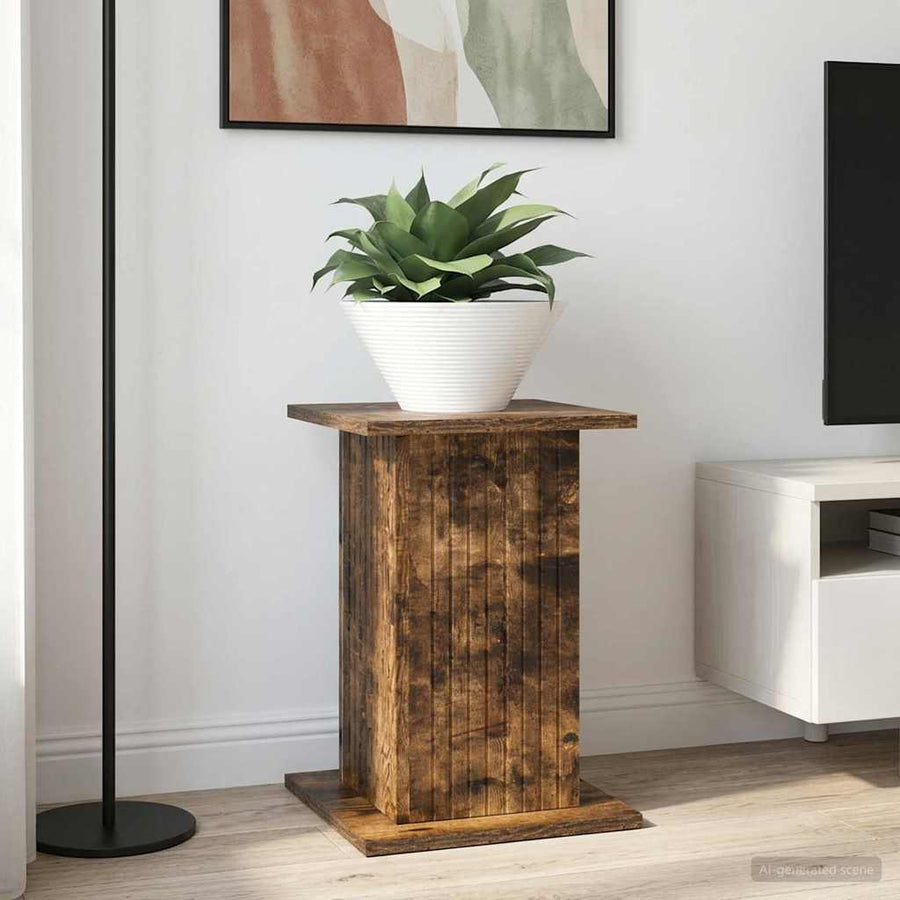 Plantenstandaard Gerookt eiken 30,5 x 30 x 43 cm Bewerkt hout