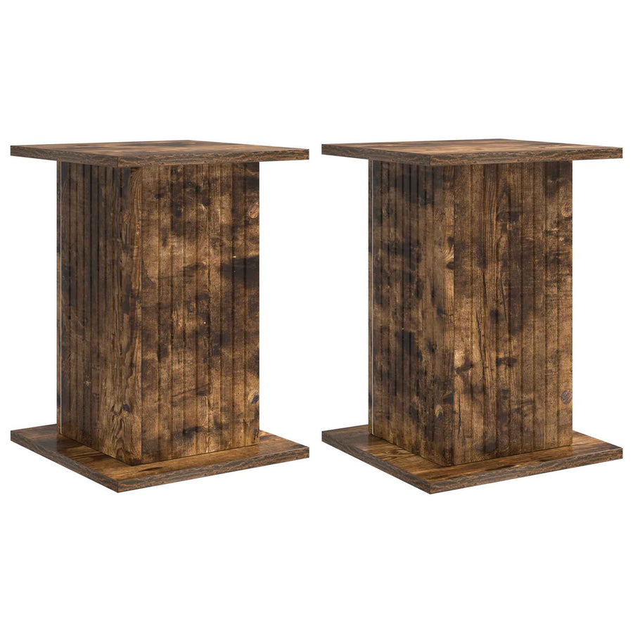 Plantenstandaard 2 pcs Gerookt eiken 30,5 x 30 x 43 cm