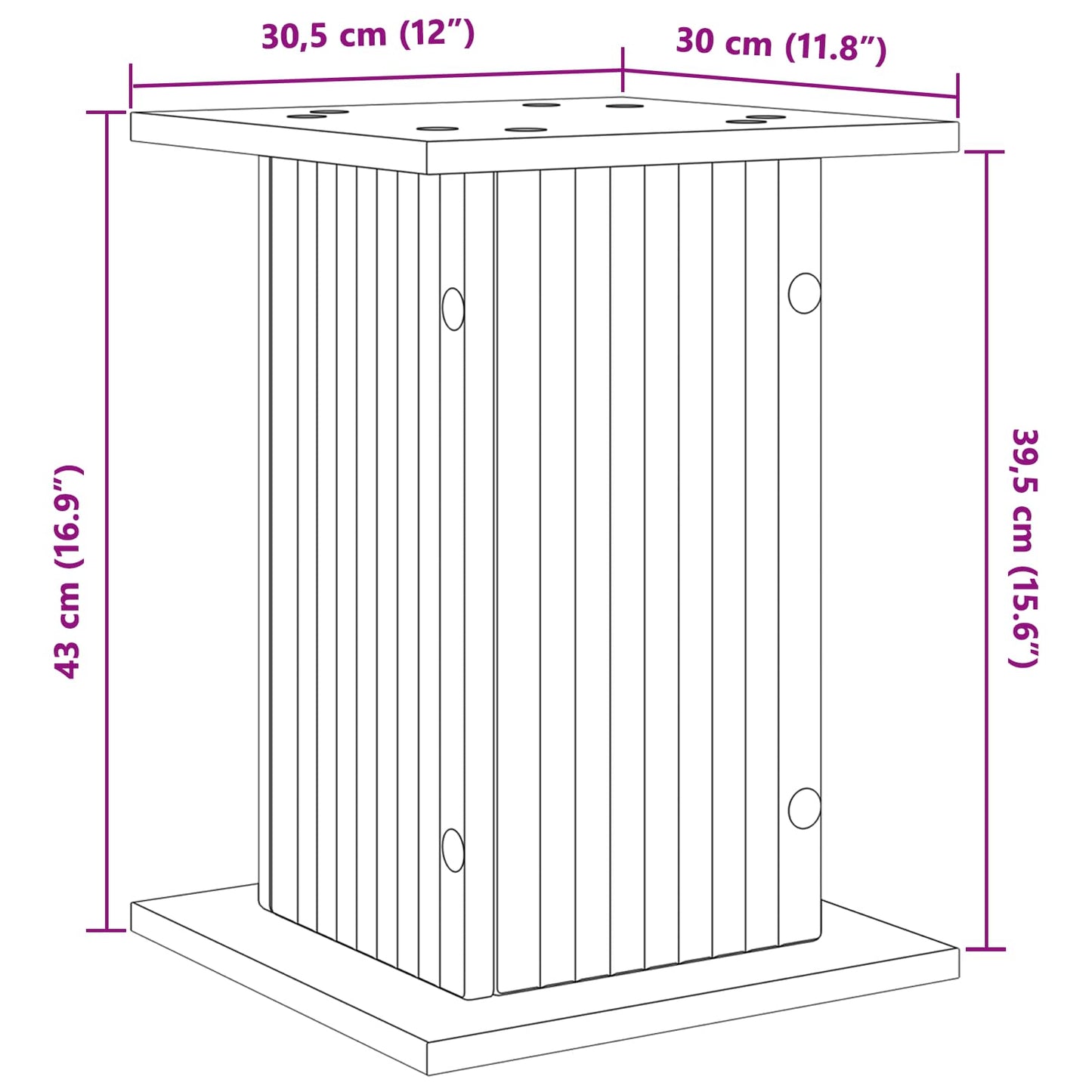 Plantenstandaard 2 pcs Grijs sonoma 30,5 x 30 x 43 cm