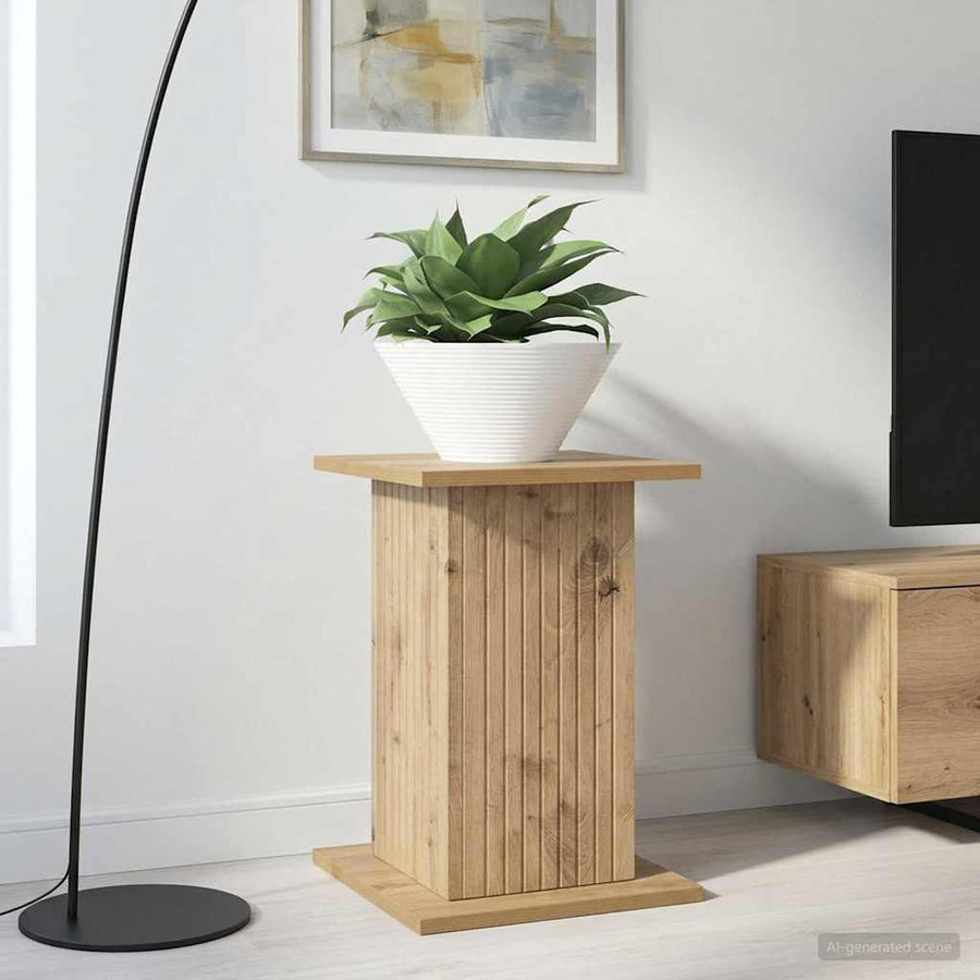Plantenstandaard Artisanaal eiken 30,5 x 30 x 43 cm