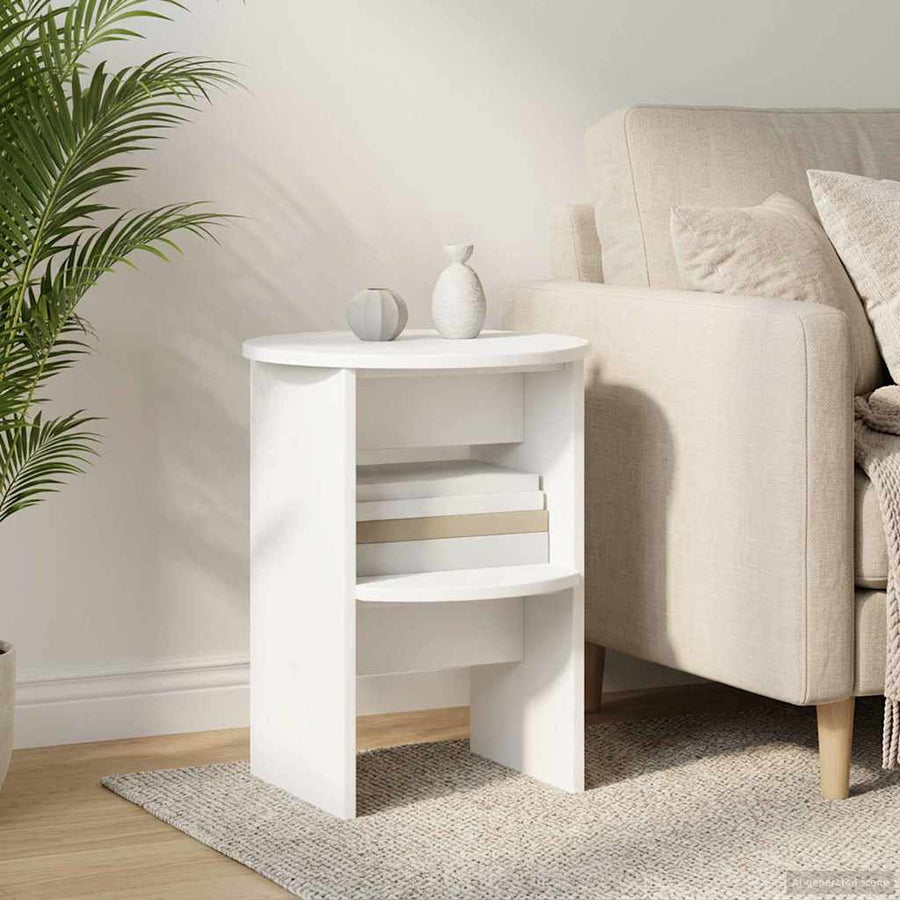 Bijzetkast 2 pcs Wit Ø40 x 50 cm Geconstrueerd hout