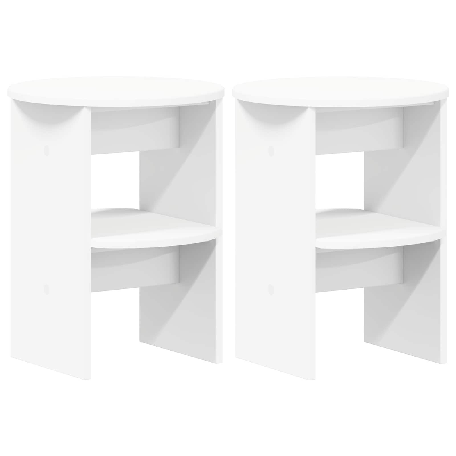 Bijzetkast 2 pcs Wit Ø40 x 50 cm Geconstrueerd hout